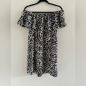 Sanctuary Animal Print Off the Shoulder Dress